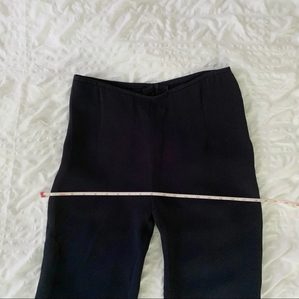 Escada Navy 100% Silk Wide Leg Pants - Picture 11 of 15
